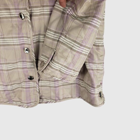 Coach Est. 1941 Purple Quilted Snap-Front Jacket With Collar & Pockets Womens M - Picture 4 of 10